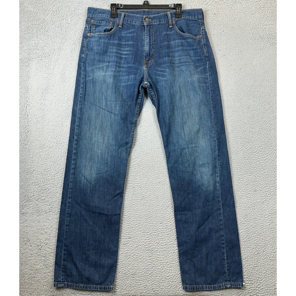 Levis 569 Jeans Mens 36X36 Loose Straight Blue Distressed Denim 5-Pocket EUC